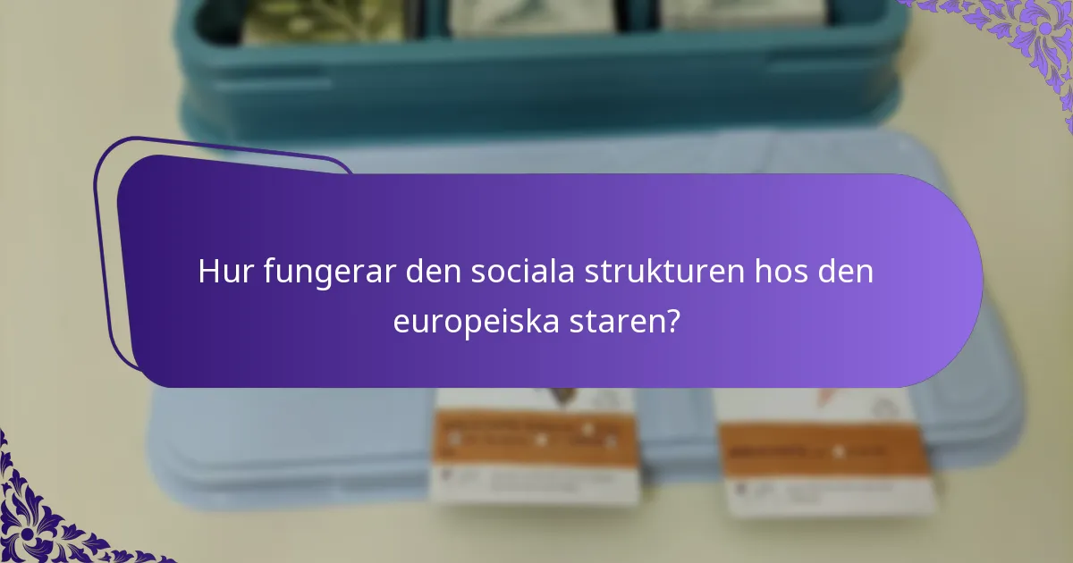 Hur fungerar den sociala strukturen hos den europeiska staren?