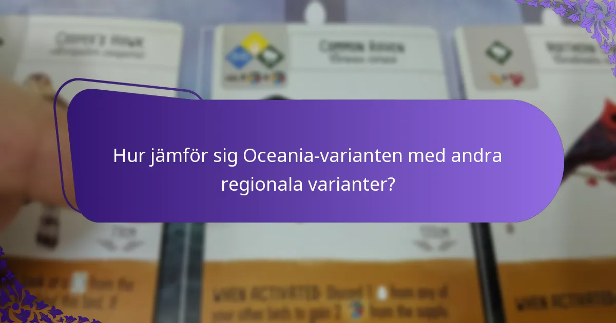 Vilka regeljusteringar är nödvändiga för Oceania-varianten?