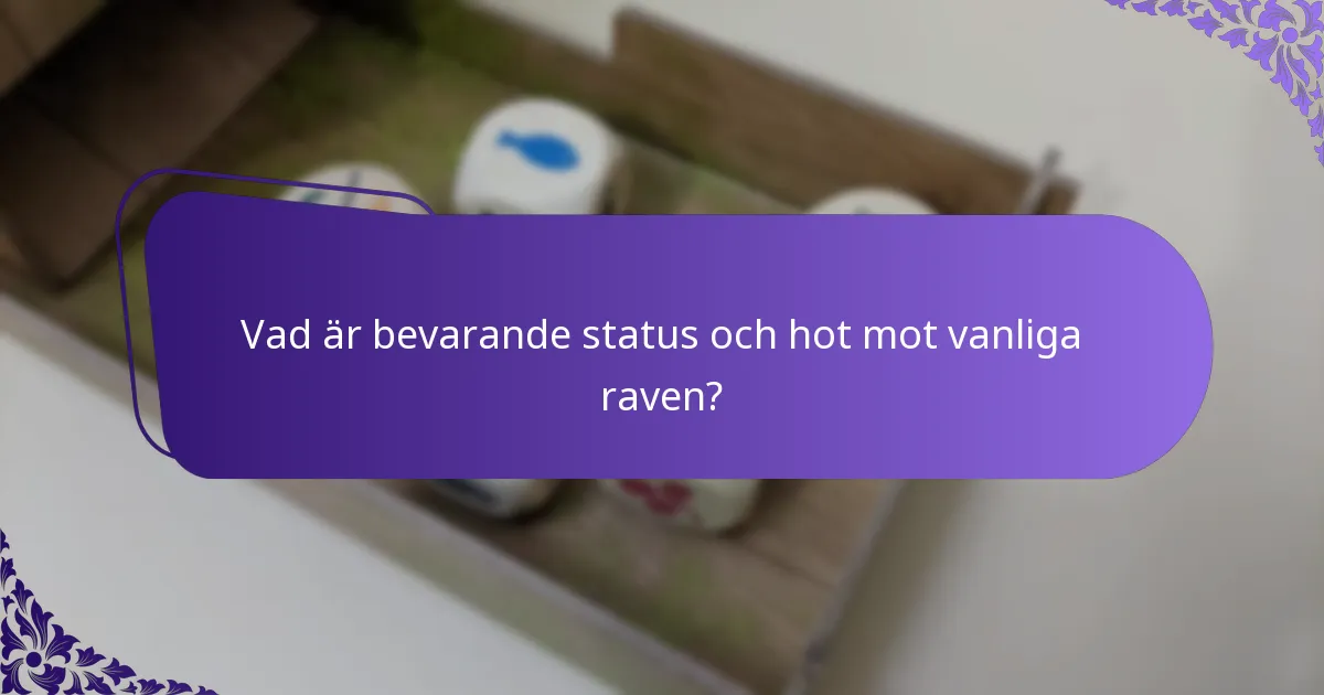 Vad är bevarande status och hot mot vanliga raven?