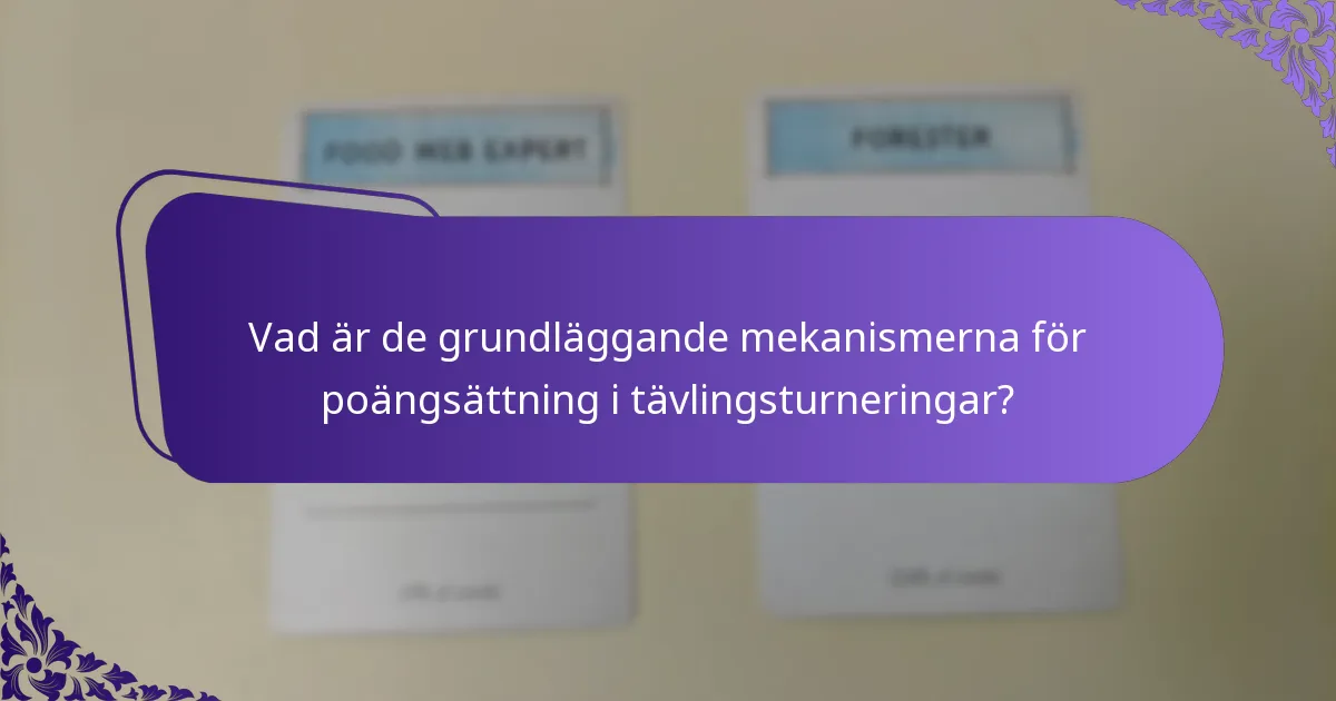 Vilka variationer finns det i poängsystem för tävlingsturneringar?
