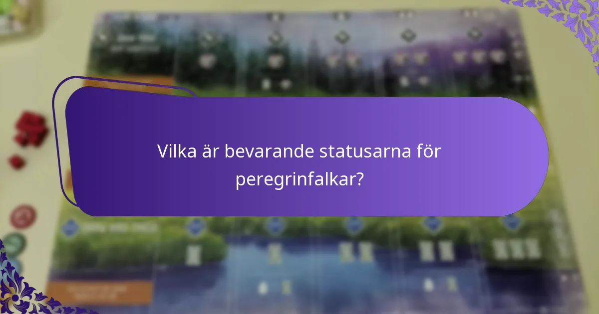 Vilka är bevarande statusarna för peregrinfalkar?