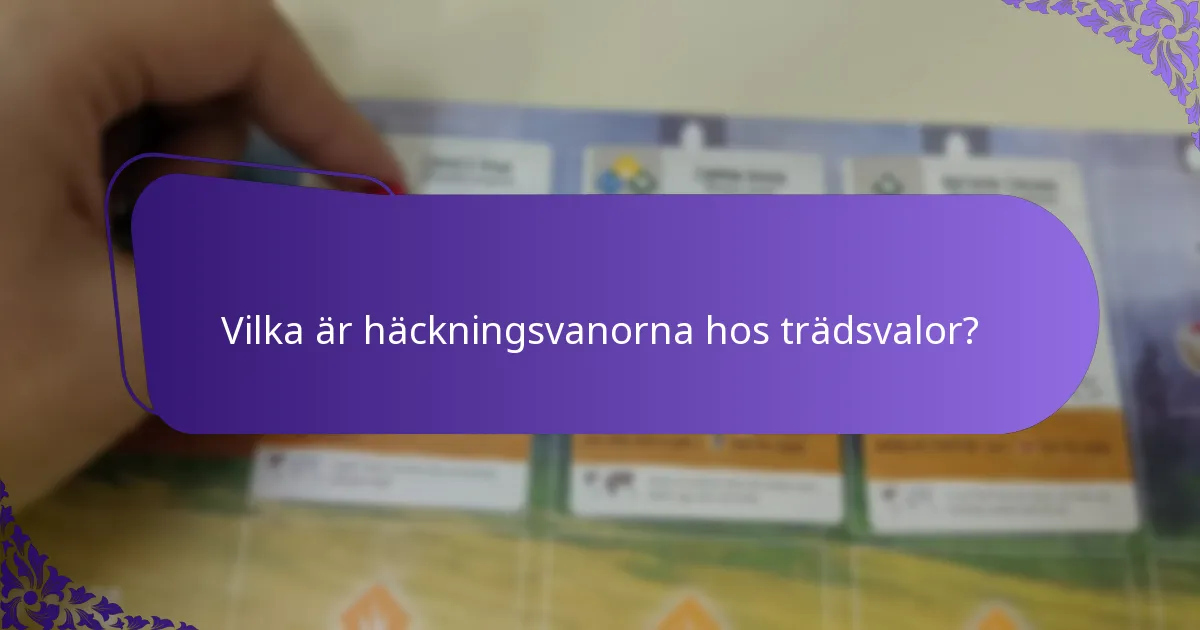 Hur interagerar trädsvalor med sitt ekosystem?